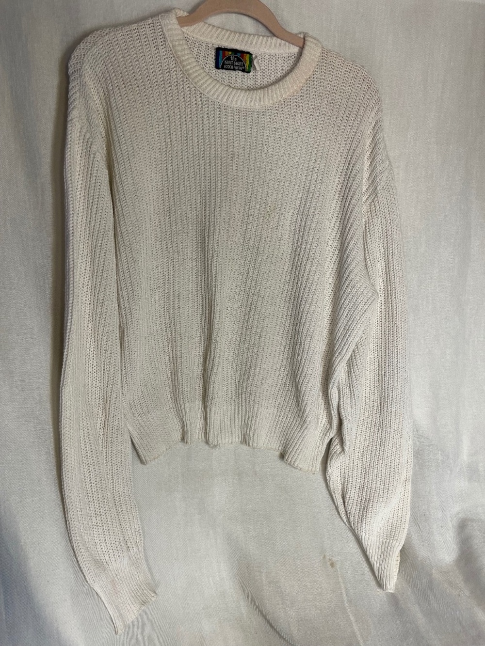 360 Sweater Cream Knit Crewneck Sweater
